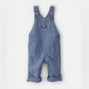 OshKosh B'gosh Soft Chambray Cuffed Overalls - Medium Wash Size 18 months